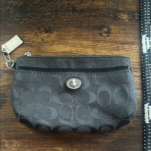 Coach Charcoal Wristlet with Signature Turnlock